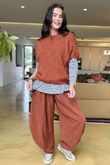 Made in Italy Big Softie Cap Sleeve Knit Top Auburn